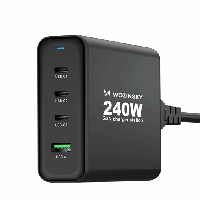 Wozinsky - Wozinsky Väggladdare USB-A/3 x USB-C 240W GaN - Svart
