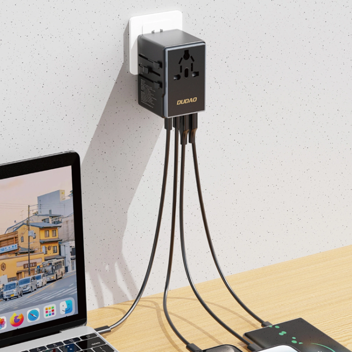 Dudao - Dudao Reseadapter 65W 2x USB-C 2x USB-A A65Pro - Svart