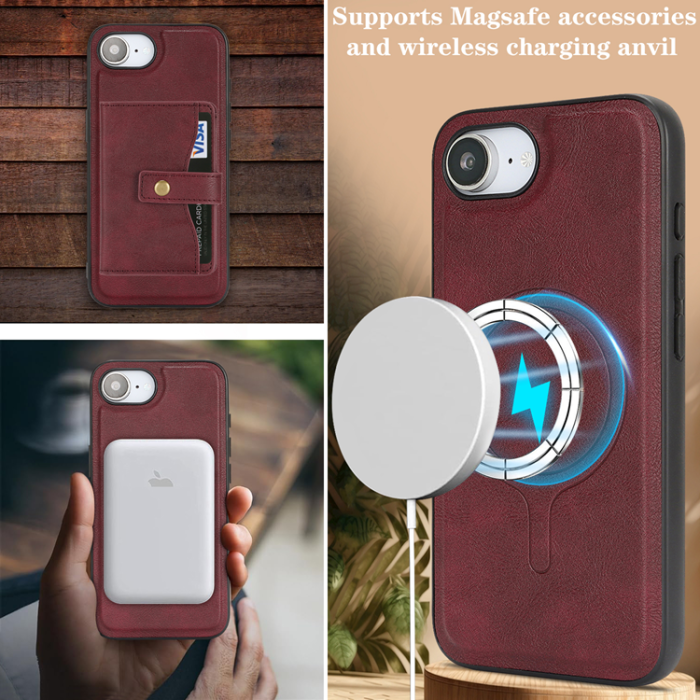 A-One Brand - iPhone 16e Mobilskal MagSafe Detachable Korthållare