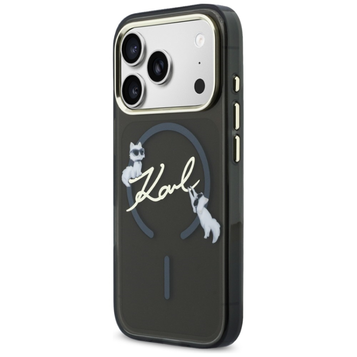 KARL LAGERFELD - Karl Lagerfeld iPhone 17 Pro Max Mobilskal Magsafe IML Choupettes Karl Script