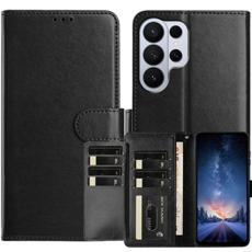 OEM - Samsung Galaxy S26 Ultra Pl&aring;nboksfodral Konstl&auml;der Folio Flip - Svart