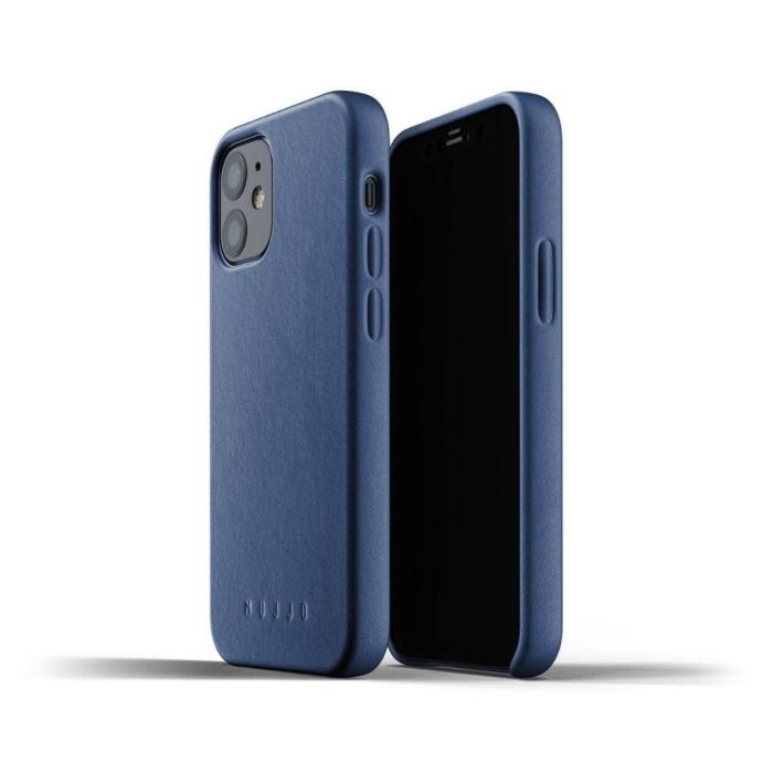 UTGATT5 - Mujjo Full Leather Case till iPhone 12 Mini - Monacoblå