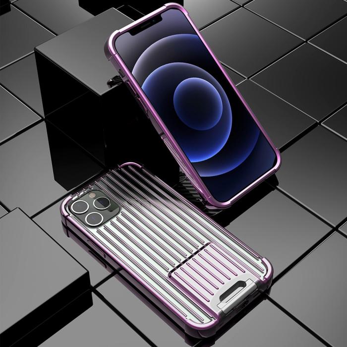 UTGATT1 - Suitcase Shaped Shockproof Skal iPhone 12 & 12 Pro- Lila