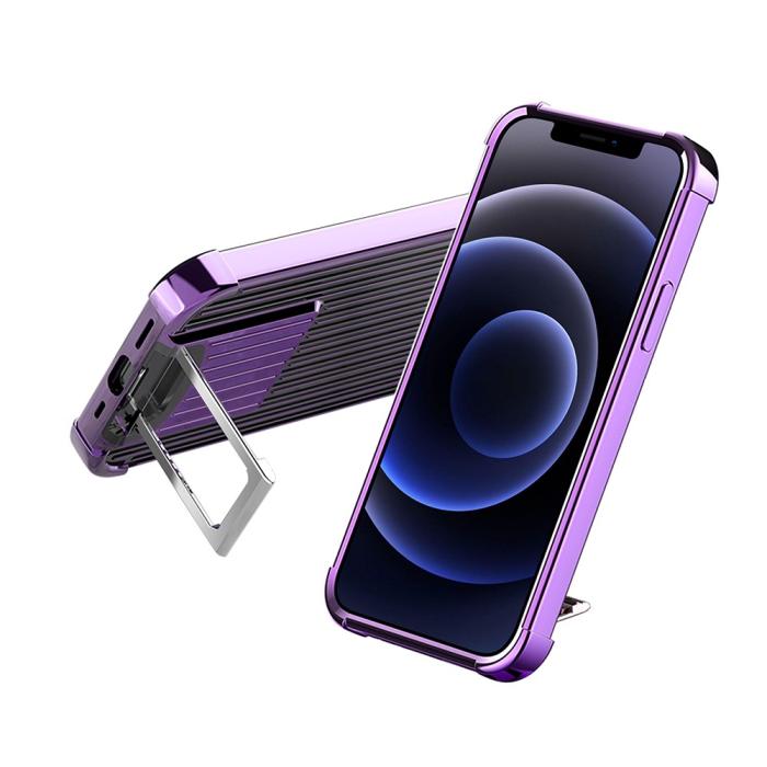 UTGATT1 - Suitcase Shaped Shockproof Skal iPhone 12 & 12 Pro- Lila