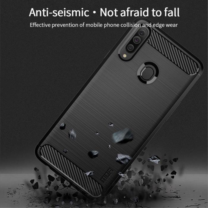 Mofi - MOFI Carbon Fiber Samsung Galaxy A20s - Blå