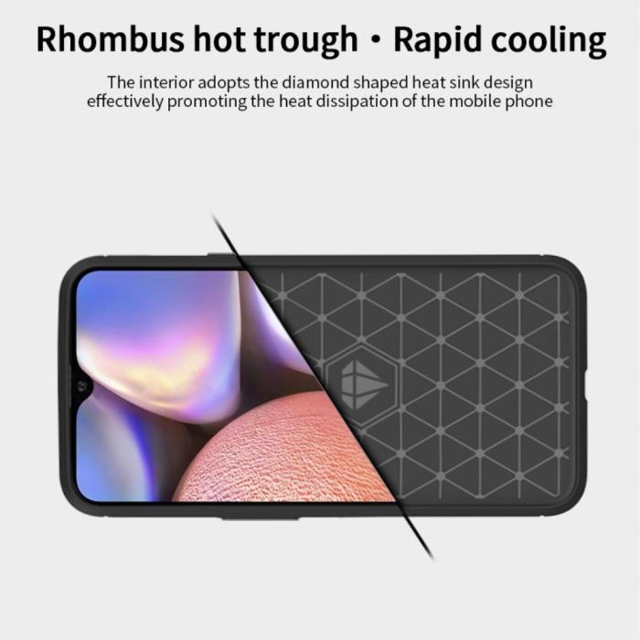 Mofi - MOFI Carbon Fiber Samsung Galaxy A20s - Blå