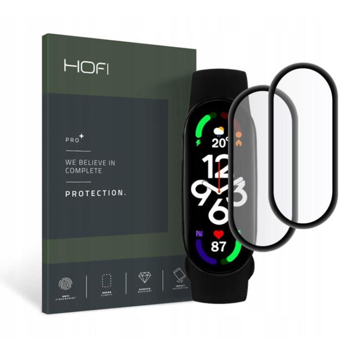Hofi - Hofi 2-Pack Xiaomi Mi Smart Band 7 Härdat Glas Skärmskydd - Svart