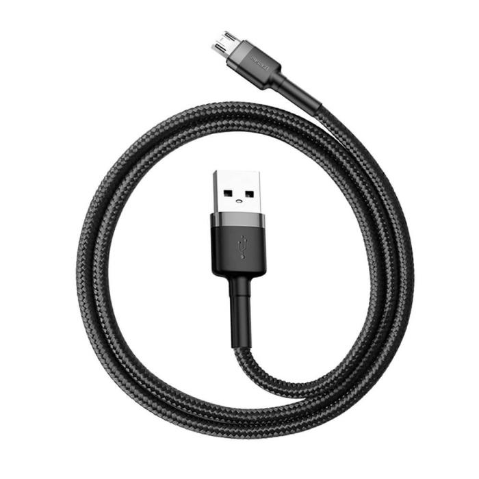 BASEUS - Baseus Cafule micro USB kabel QC 3.0 2.4A 0.5M Svart-Grå