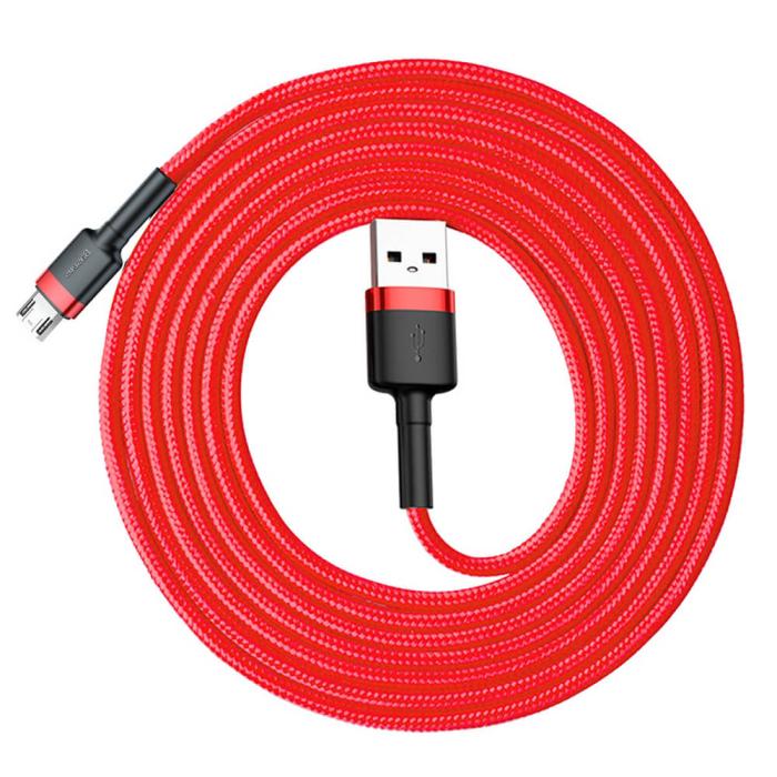 BASEUS - Baseus Cafule microUSB kabel QC3.0 1.5A 2M Röd