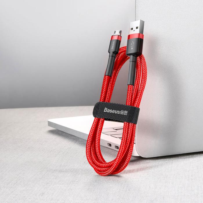 BASEUS - Baseus Cafule microUSB kabel QC3.0 1.5A 2M Röd