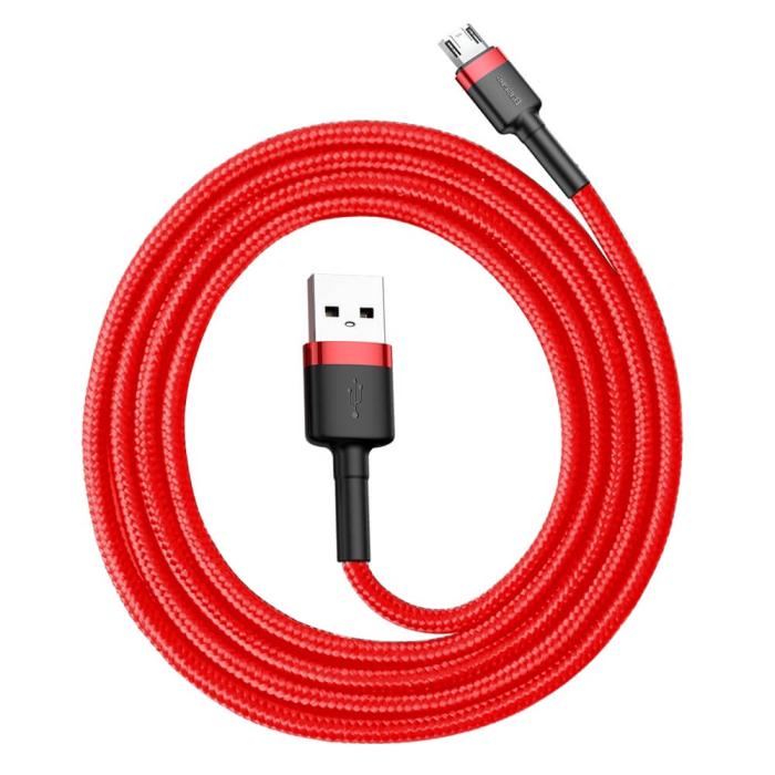 BASEUS - Baseus Cafule microUSB kabel QC3.0 2.4A 1M Röd