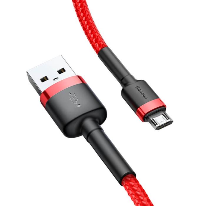BASEUS - Baseus Cafule microUSB kabel QC3.0 2.4A 1M Röd