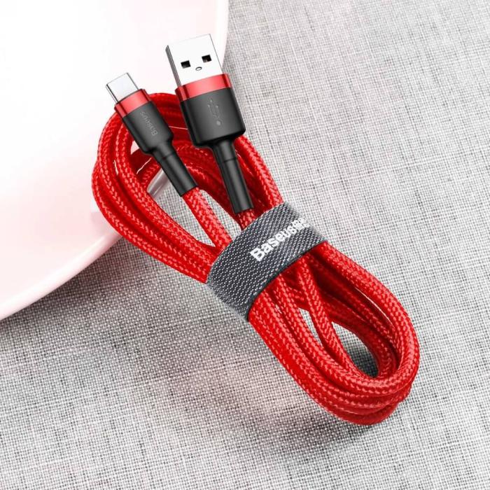 BASEUS - Baseus Cafule USB-C till USB-A kabel QC 3.0 2A 2m Röd