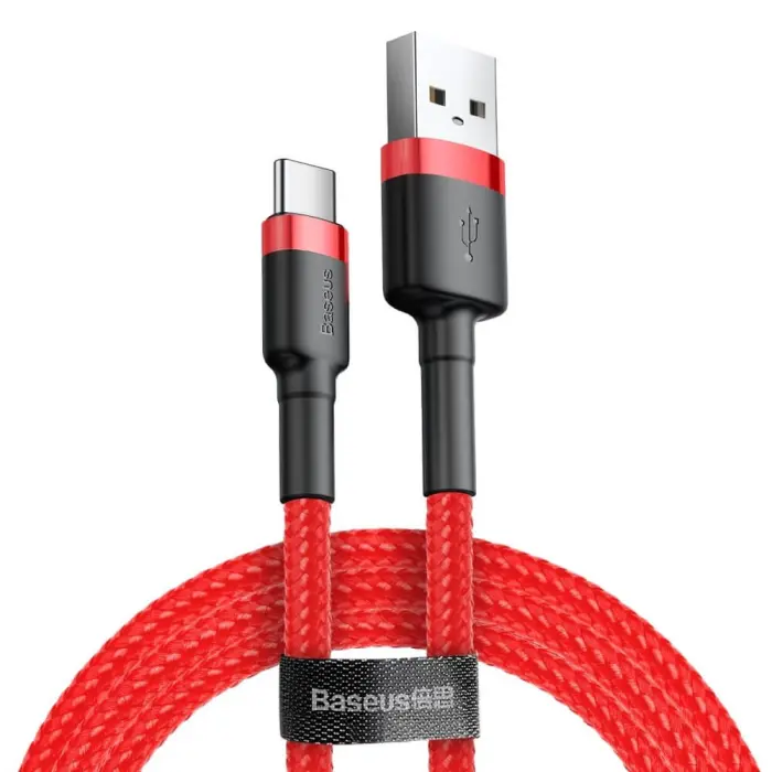 Baseus Cafule USB-C kabel 3m röd Galaxy S25 laddare kablar