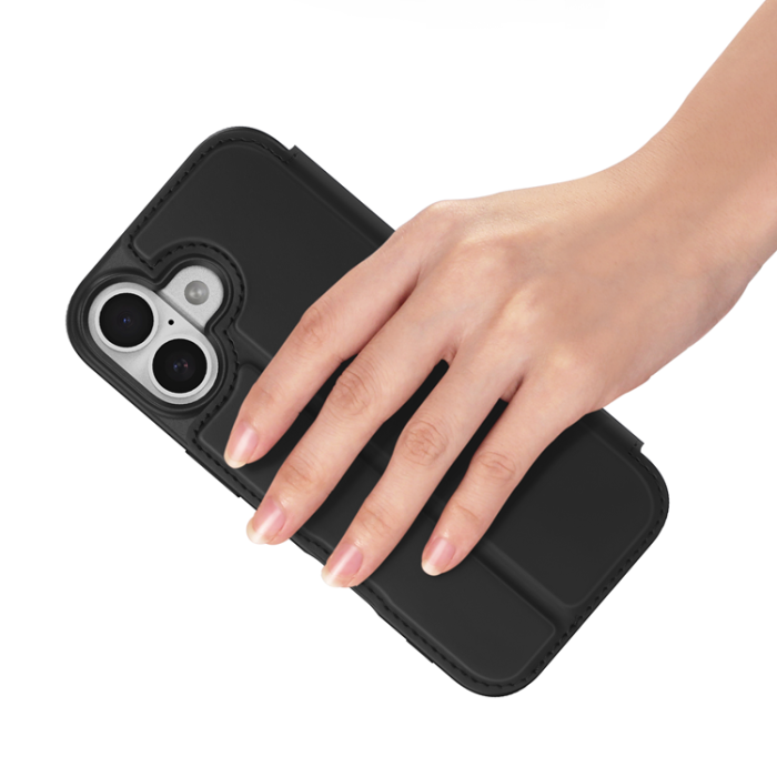 Dux Ducis - Dux Ducis iPhone 17 Plånboksfodral Skin Pro Läder - Svart