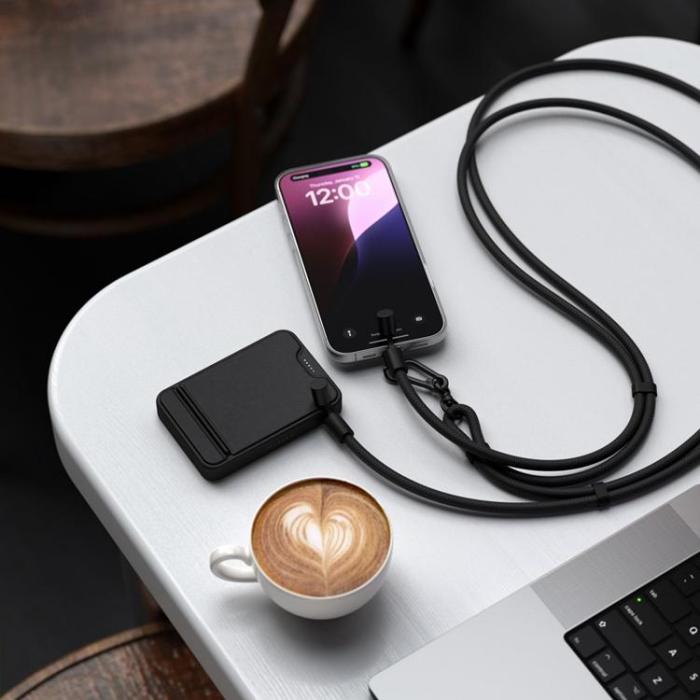 Satechi - Satechi USB-C Nyckelbandskabel Crossbody OntheGo - Svart