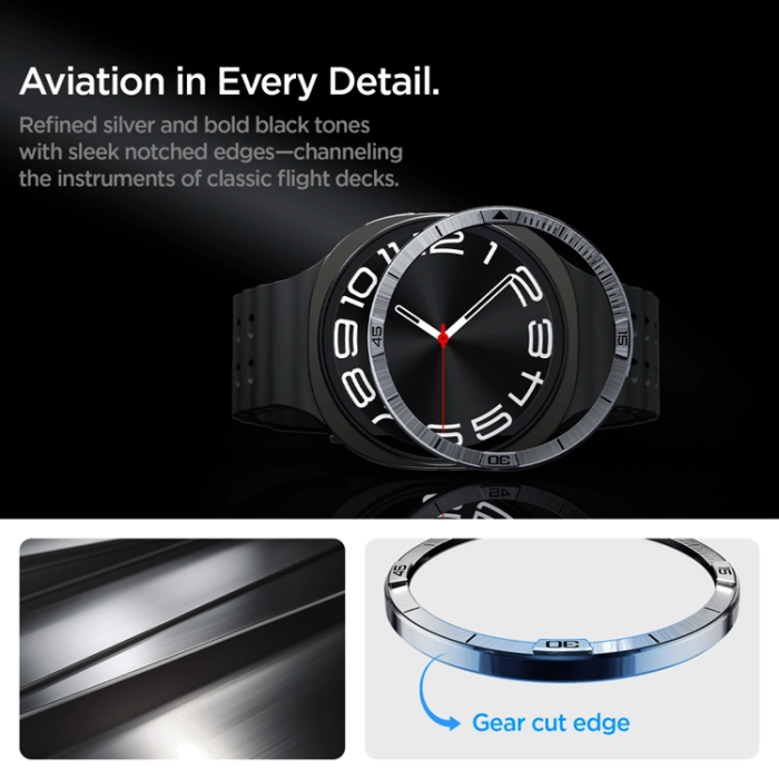 Spigen - Spigen Galaxy Watch 8 (44mm) Skal Bezel Tune Pilot - Silver