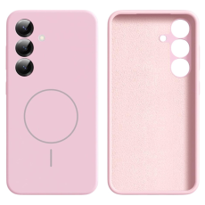 A-One Brand - Galaxy S25 Plus Mobilskal MagSafe Silikon Soft Skin - Rosa