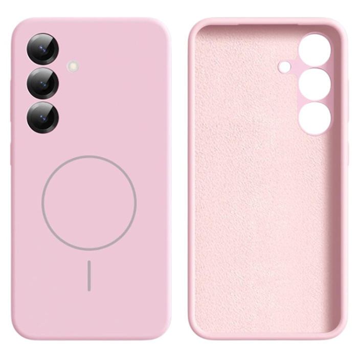 A-One Brand - Galaxy S25 Plus Mobilskal MagSafe Silikon Soft Skin - Rosa