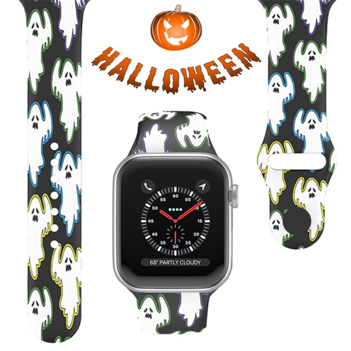 A-One Brand - Apple Watch (38/40/41mm) Armband halloween floral - Gul/Blå