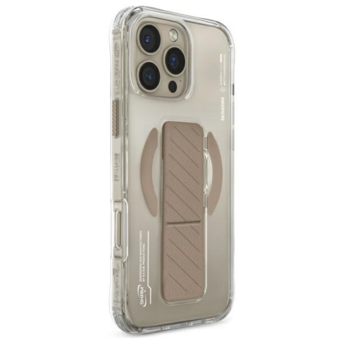 Skinarma - Skinarma iPhone 16 Pro Max Mobilskal MagSafe Grip Stativ - Champagne