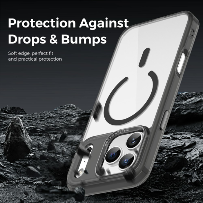A-One Brand - iPhone 17 Pro Max Mobilskal MagSafe Transparent TPU+PC - Svart