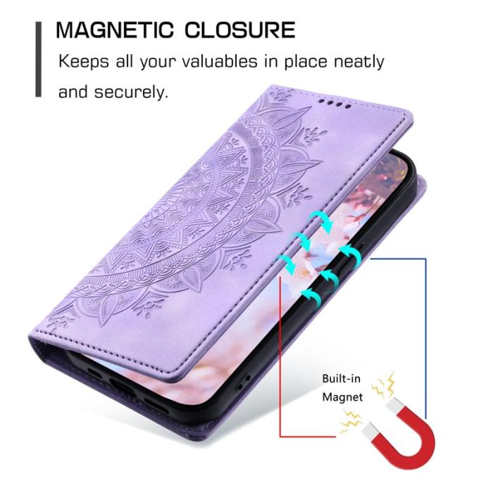OEM - Samsung Galaxy A37 Plånboksfodral Konstläder Magnetisk Stängning - Lila
