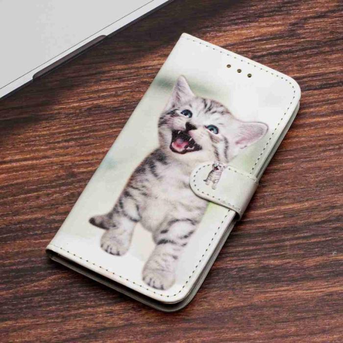 OEM - Samsung Galaxy A37 Plånboksfodral Konstläder Tryckt Mönster - Katt