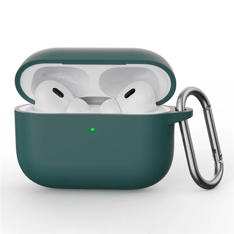 Airpods Pro 3 Skal Silikon med Karbinhake - Blackish Grön | 2353 | AlltMobil