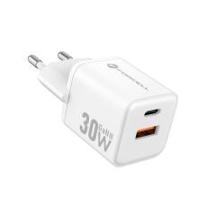 Forcell - Forcell Mini Snabbladdare 30W USB-C/USB-A GaN III QC4.0 PD