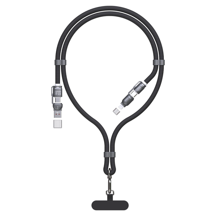 Dudao - Dudao 4in1 USB-C/USB-A Till USB-C/Lightning Kabel 65W 1.5m