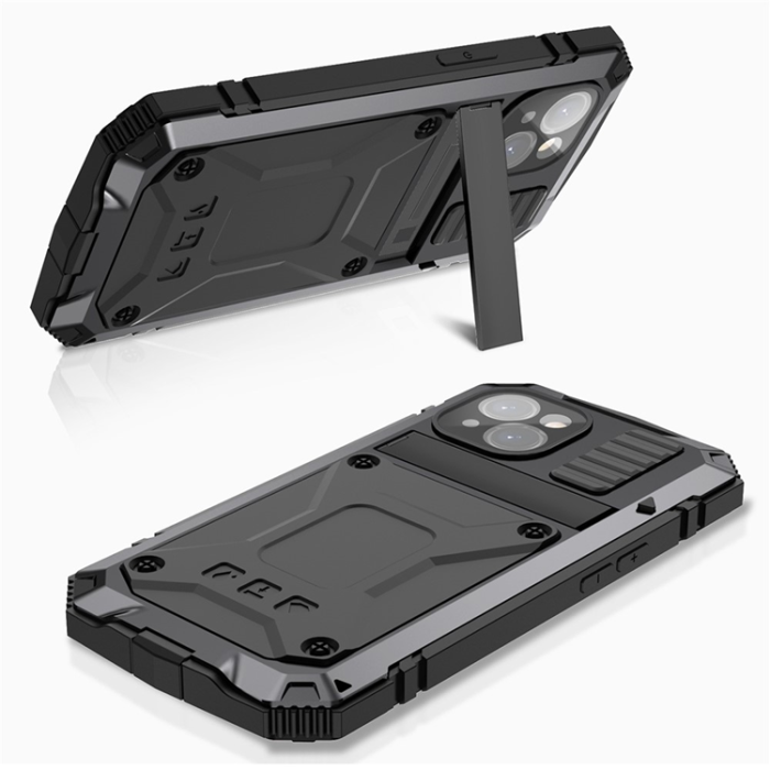 R-JUST - R-JUST iPhone 15 Plus Mobilskal med Härdat Glas - Svart