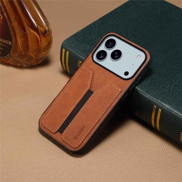 DENIOR - DENIOR iPhone 17 Pro Mobilskal Elastic Korthållare - Brun