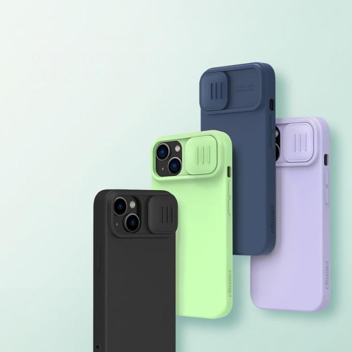 Nillkin - Nillkin iPhone 15 Plus Mobilskal CamShield Silky Silikon - Blå
