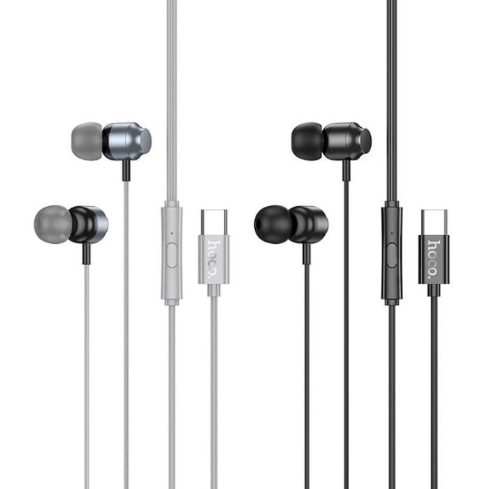 Hoco - HOCO Trådbundna Hörlurar USB-C med Mikrofon M122 - Svart