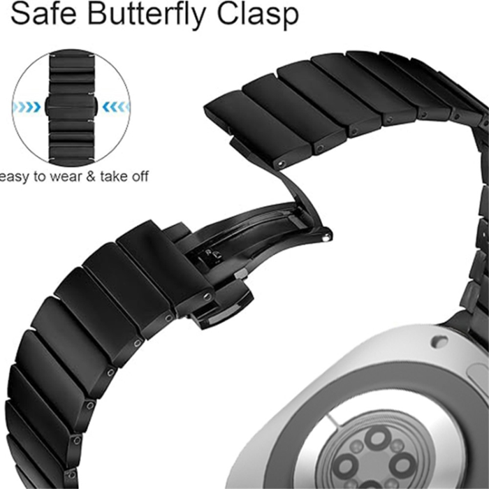 A-One Brand - Galaxy Watch Ultra (47mm) Armband Stainless Steel - Svart