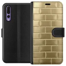 Gustaf - Pl&aring;nboksfodral till Huawei P20 Pro med Gyllene Murstenar