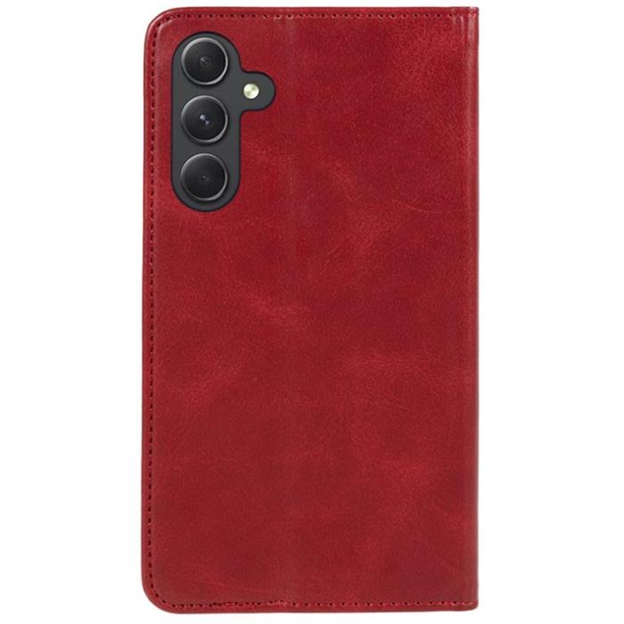 OEM - Samsung Galaxy A57 Fodral Konstläder Kalvtextur - Röd