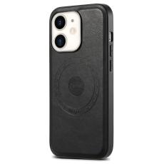 DENIOR - DENIOR iPhone 12/12 Pro Magnetiskt Fodral KonstL&auml;der Svart