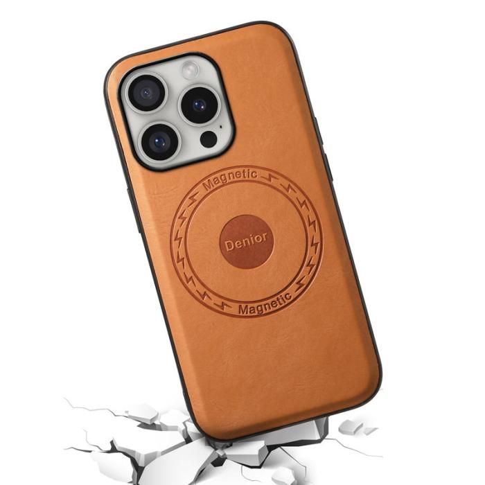 DENIOR - DENIOR A10 Mobilskal till iPhone 16 Pro Max Äkta Läder Khaki