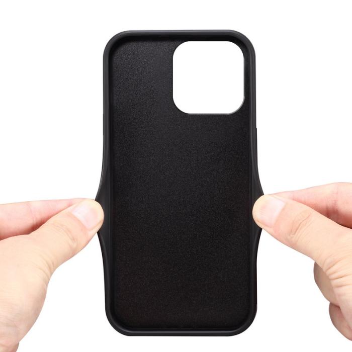 DENIOR - DENIOR iPhone 16 Pro Fodral Kortfack Ställ Retro Konstläder Brun