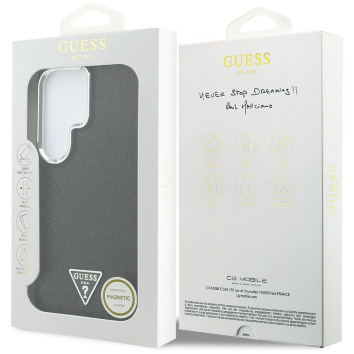 Guess - Guess Mobilskal För Galaxy S26 Ultra MagSafe Fixed Glitter Triangle - Svart