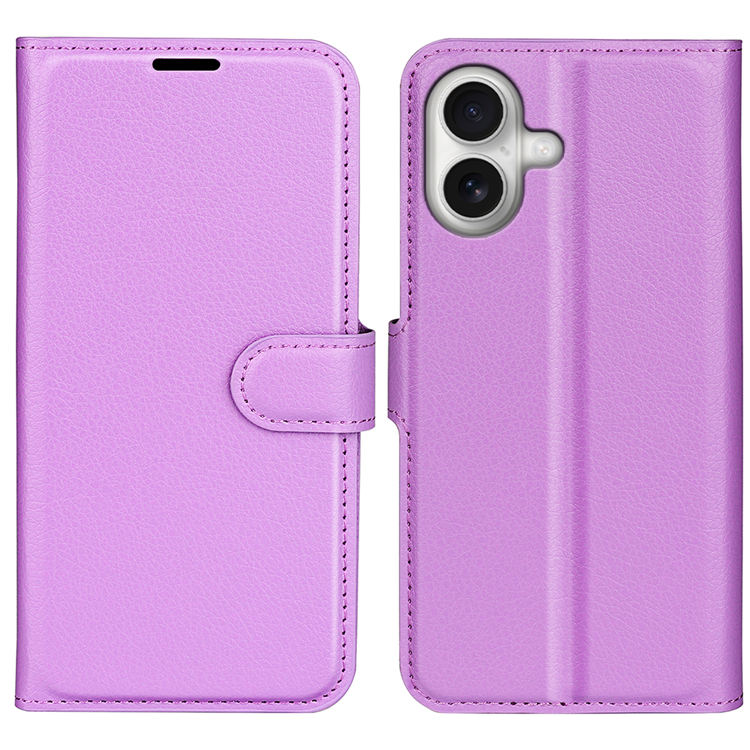 iPhone 17 Plånboksfodral Litchi Texture läder - Lila | 2353 | AlltMobil