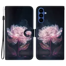 OEM - Samsung Galaxy S26 Pl&aring;nboksfodral Anti-Drop M&ouml;nstertryck Konstl&auml;der - Lila Peony