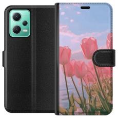 iSecrets - Pl&aring;nboksfodral till Xiaomi Redmi Note 12 med Rosa Tulpaner