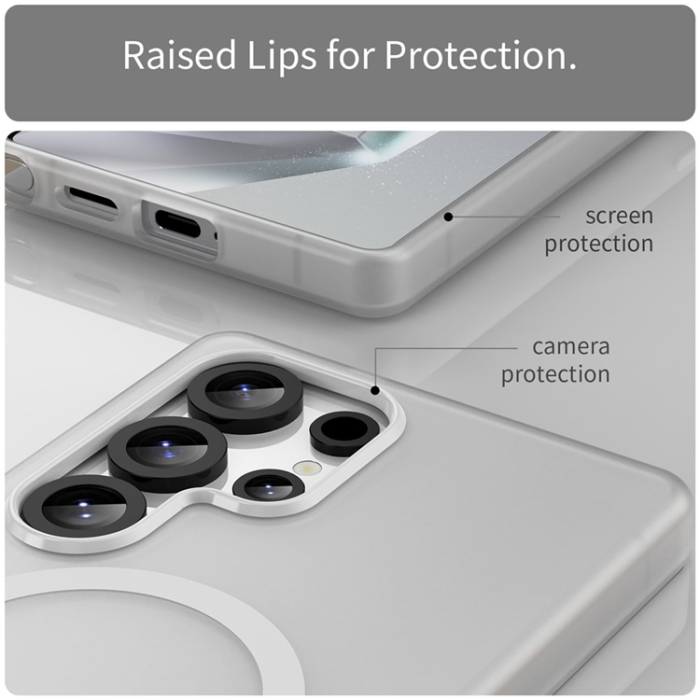 A-One Brand - Galaxy S25 Ultra Mobilskal MagSafe Slim Matte - Vit