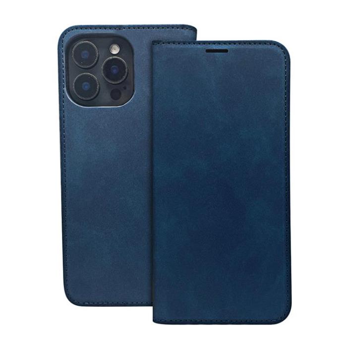 OEM - iPhone 16 Pro Max Plånboksfodral Smart Suede - Marinblå