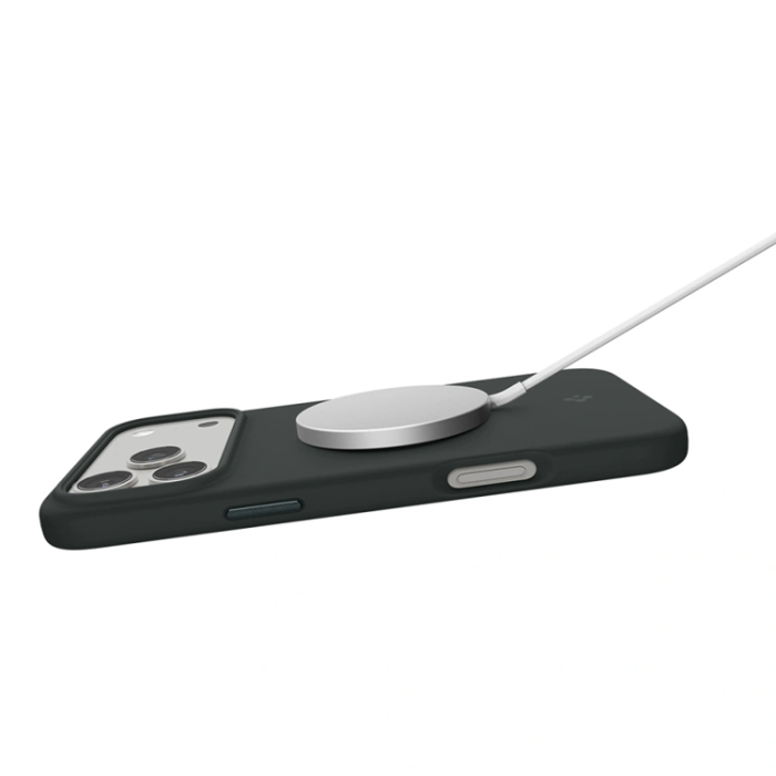 Spigen - Spigen iPhone 17 Pro Max Mobilskal Magsafe Silikon Fit - Abyss Grön
