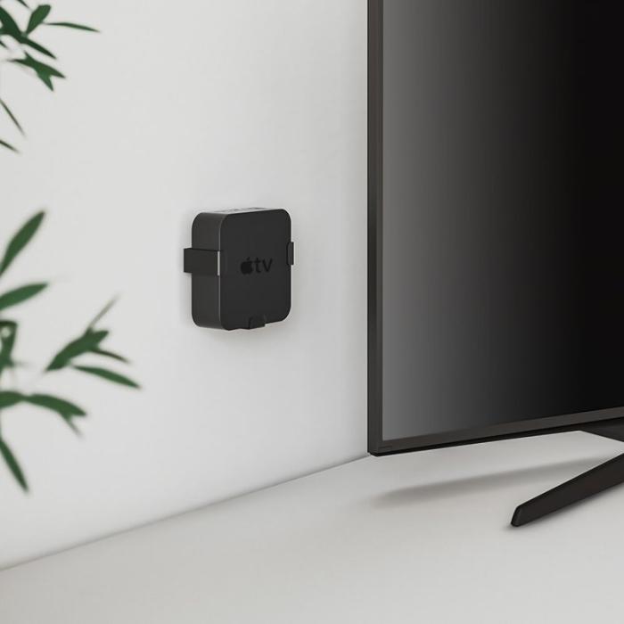 Hama - HAMA Hållare Apple TV HD 4K 1:a/2:a/3:e/4:e Gen. Svart