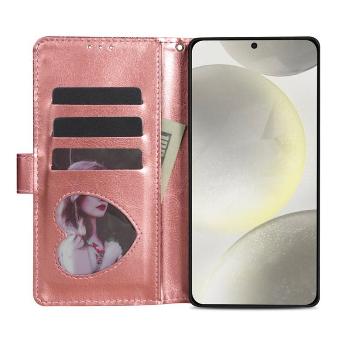 OEM - Mobilfodral för Samsung Galaxy S26 Ställfunktion Konstläder - Roséguld
